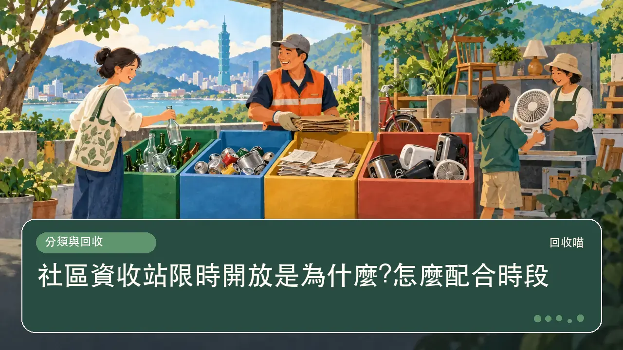 社區資收站限時開放是為什麼?怎麼配合時段主題插畫